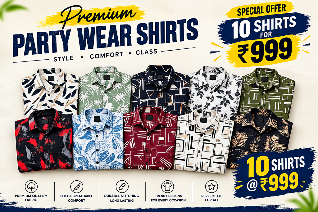 10 Pcs Party Wear Shirts