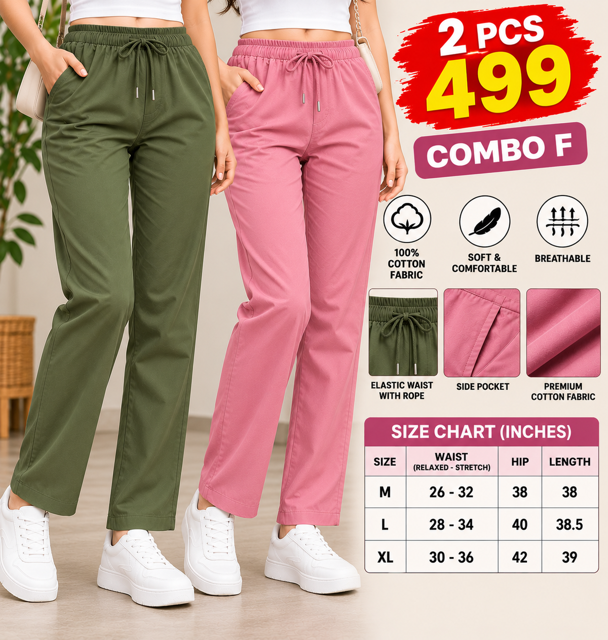 2 PCS STRAIGHT PANT
