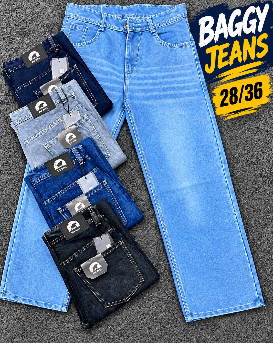 2 PCS  BAGGY JEANS