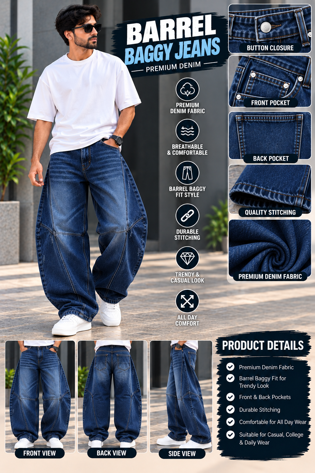 BARREL BAGGY JEANS