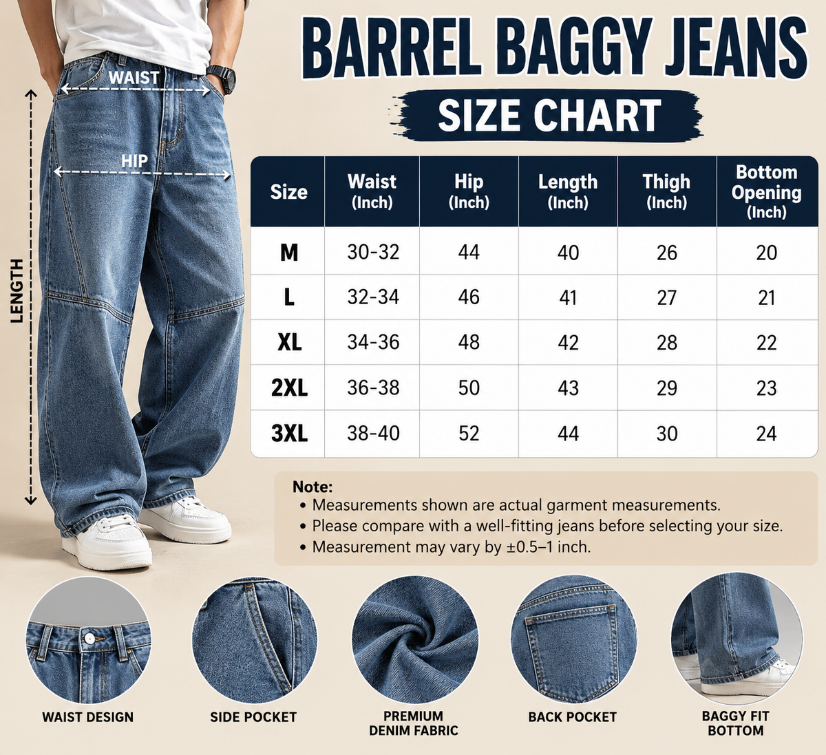 BARREL BAGGY JEANS