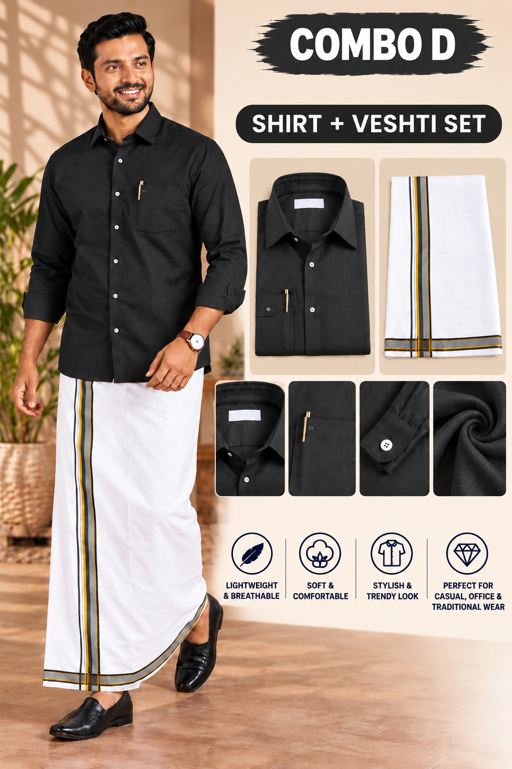 SHIRT & VESHTI COMBO
