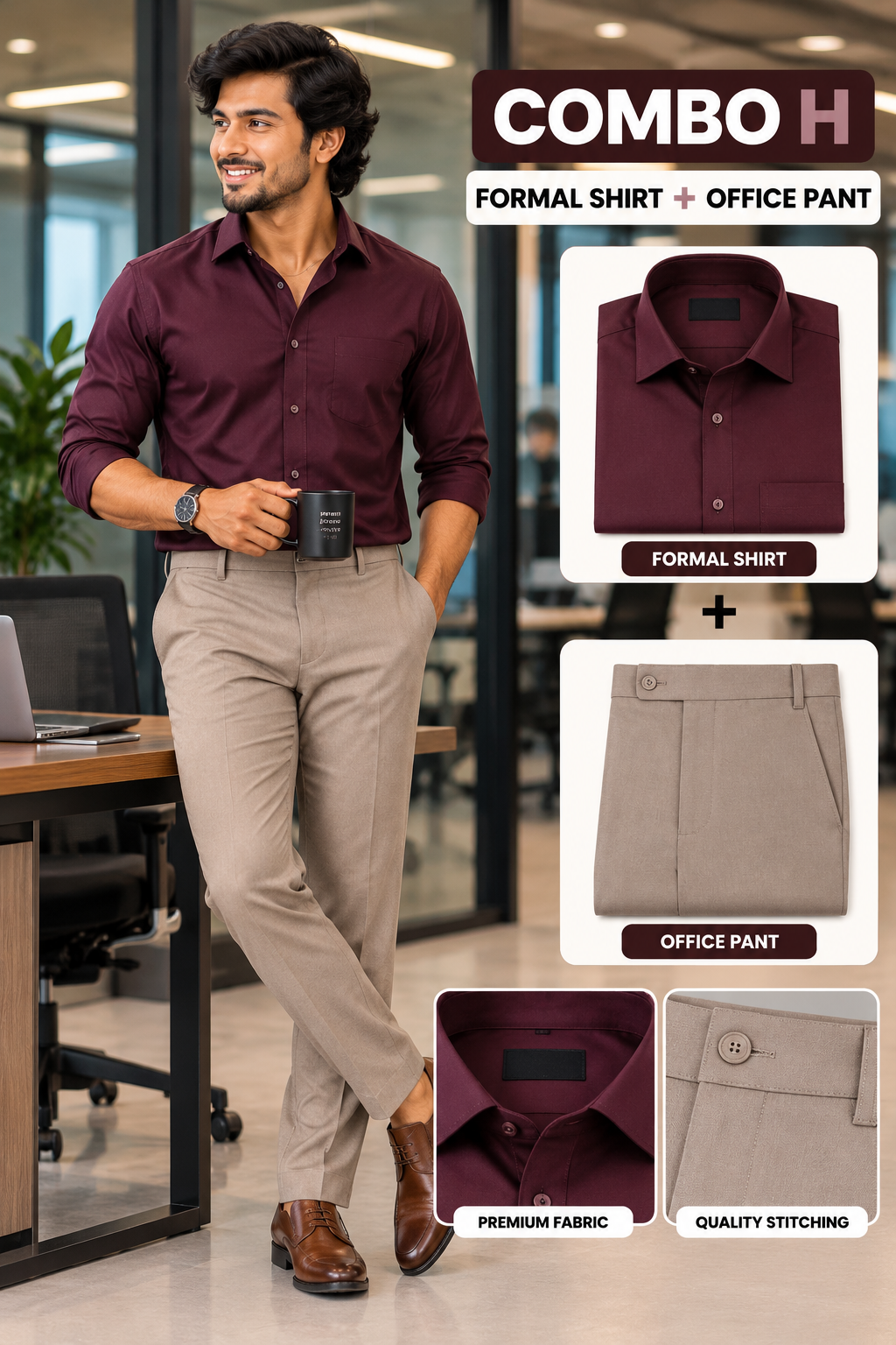 FORMAL SHIRT & OFFICE PANT COMBO