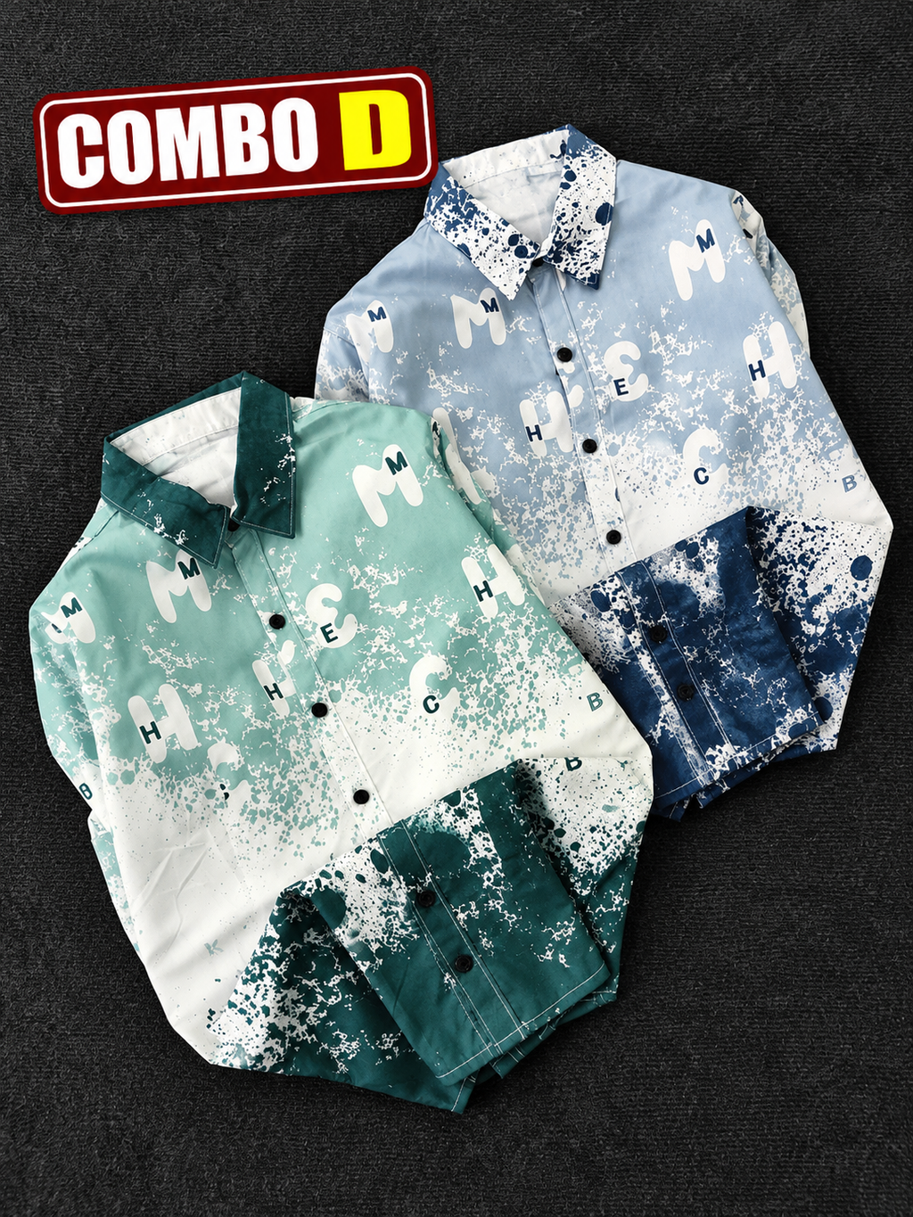2 PCS ABSTRACT PRINTED SHIRT