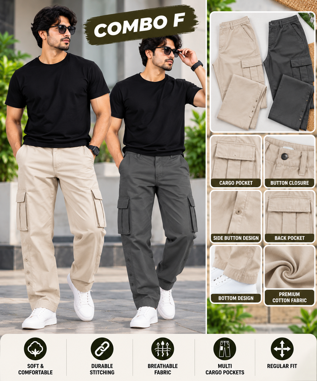 2 PCS  COTTON CARGO PANT