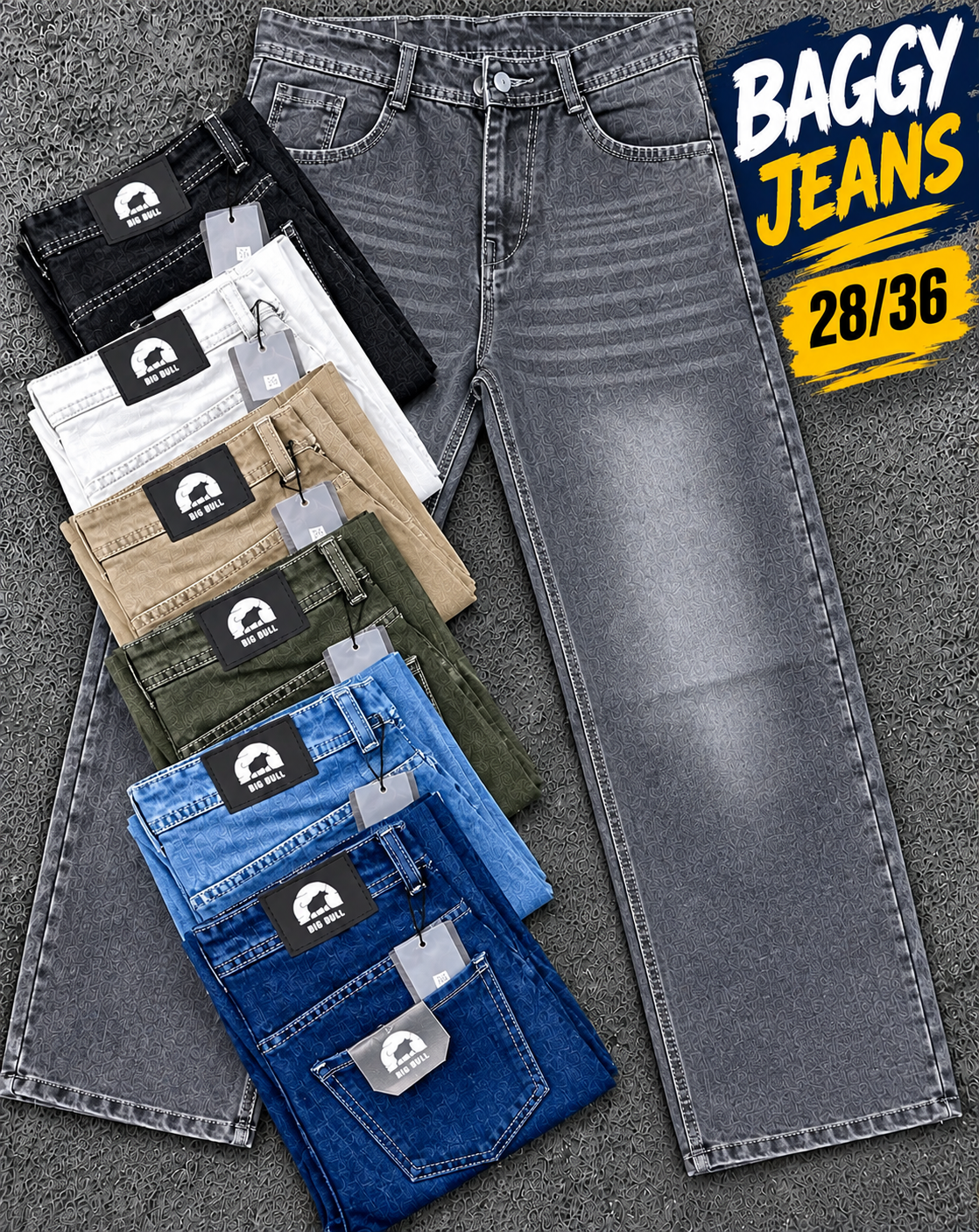 2 PCS  BAGGY JEANS