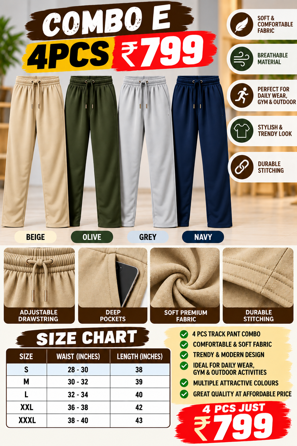 4 PCS TRACK PANT