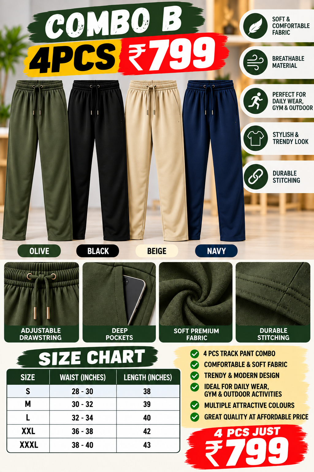 4 PCS TRACK PANT