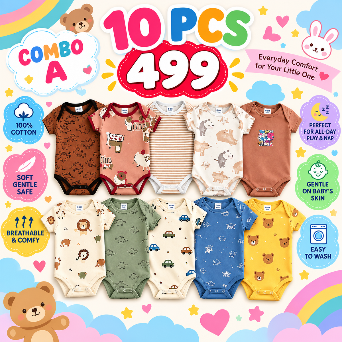 BABY ROMPERS - 10 PCS