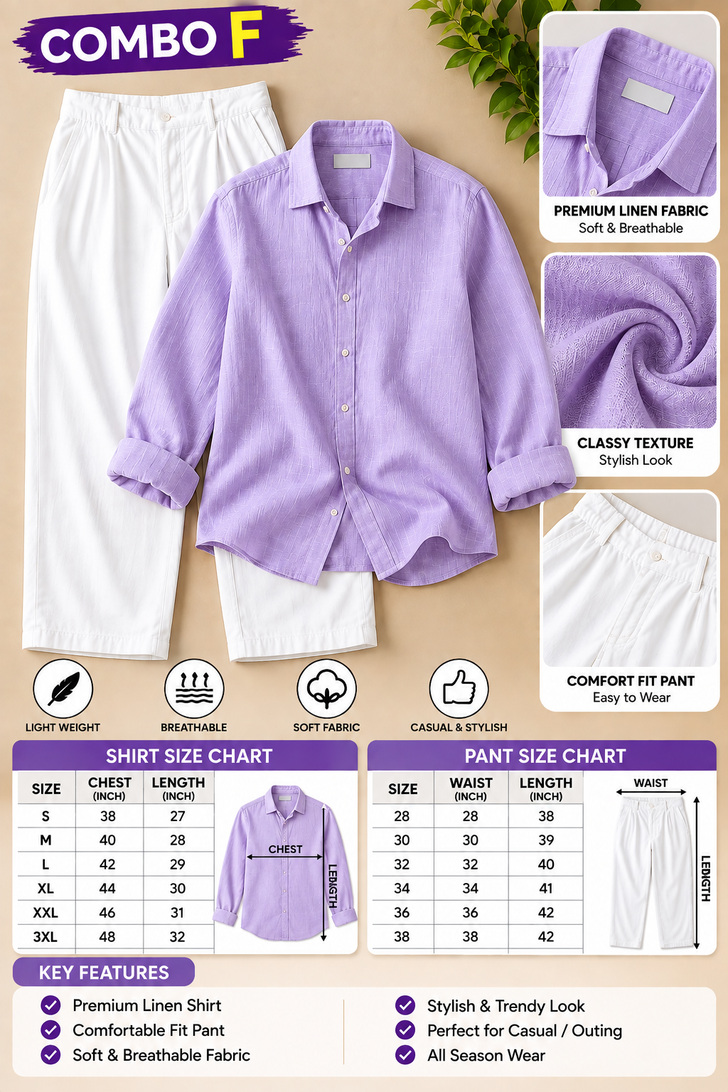 PREMIUM LINEN SHIRT & PANT COMBO