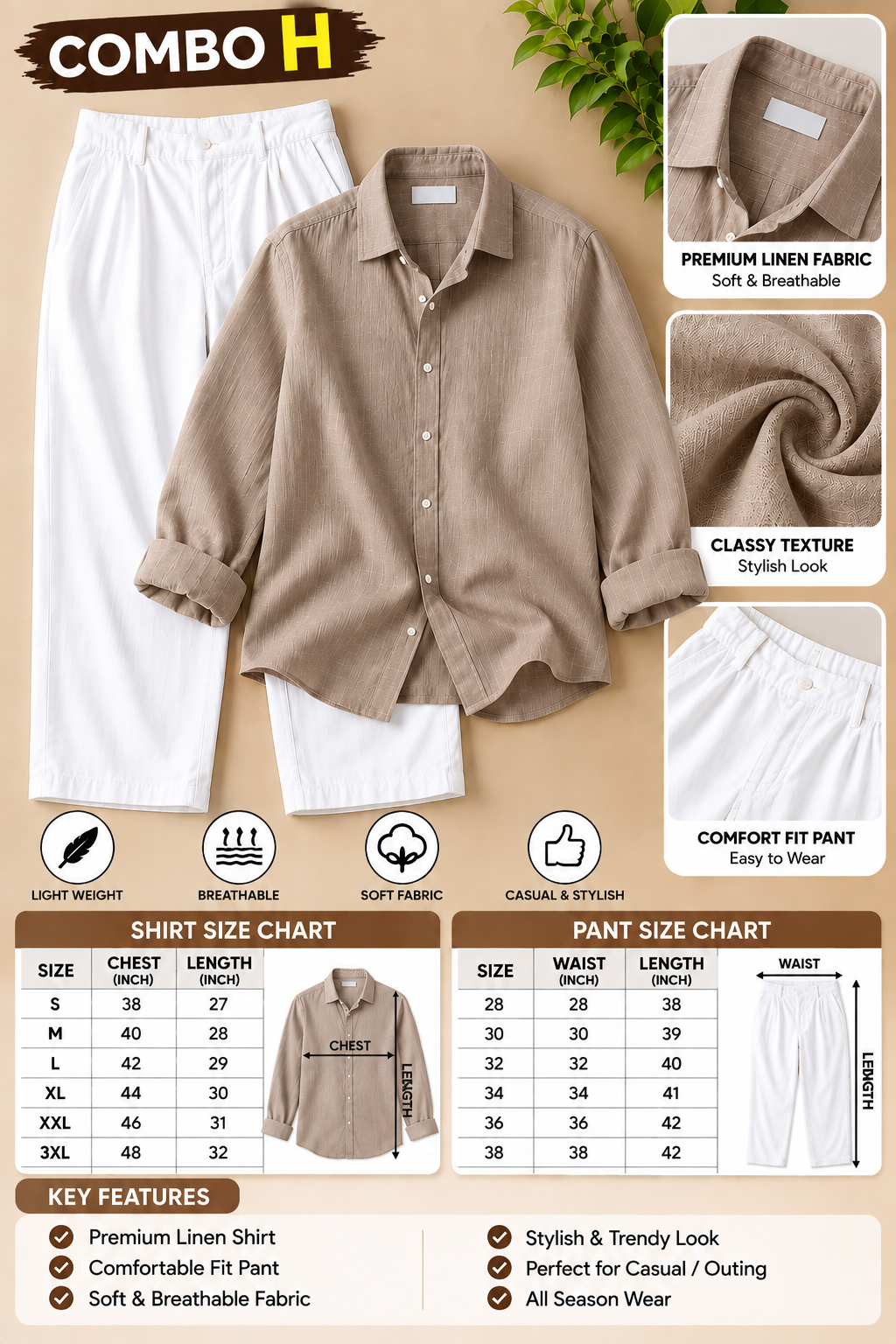 PREMIUM LINEN SHIRT & PANT COMBO