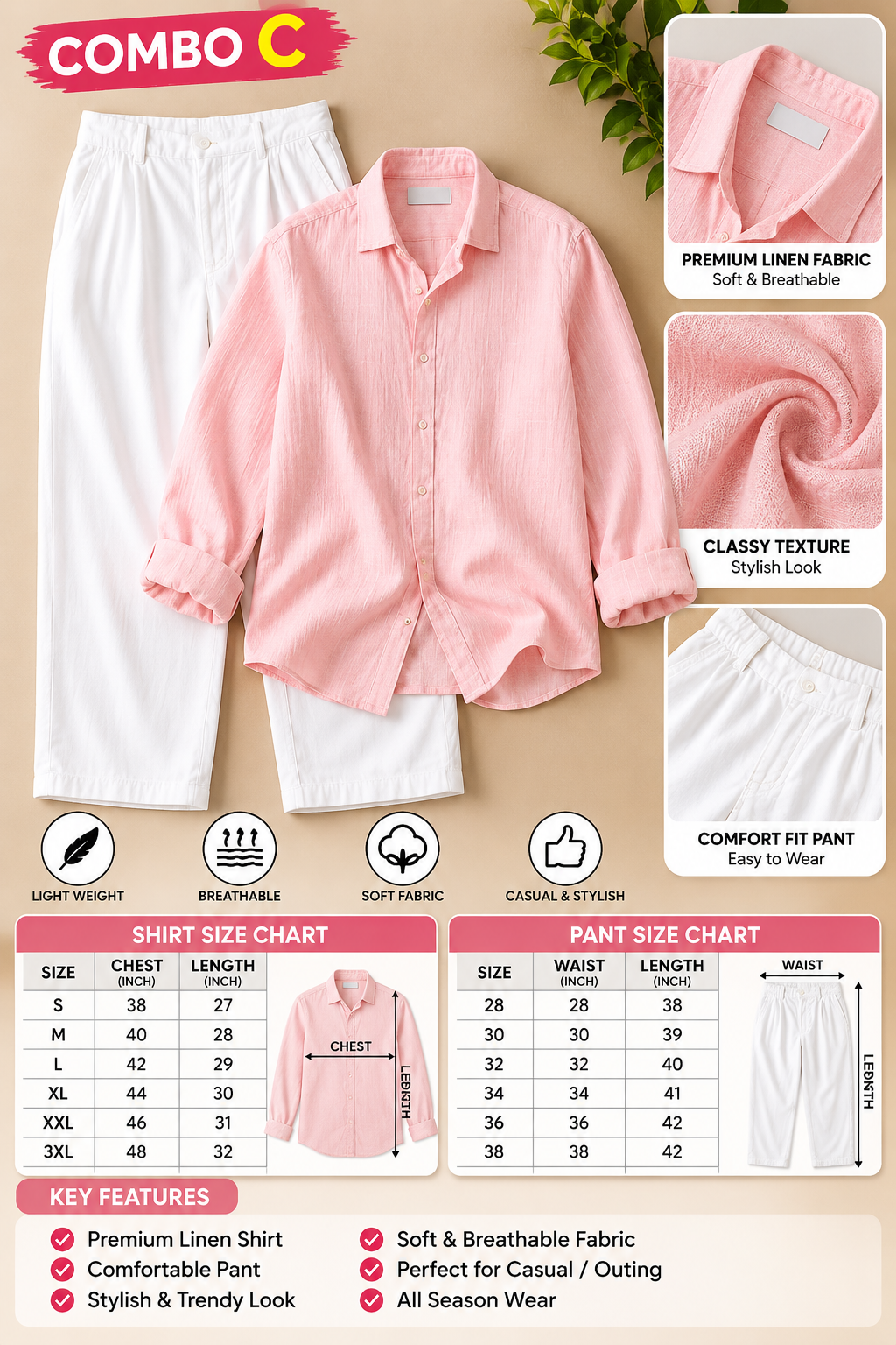 PREMIUM LINEN SHIRT & PANT COMBO