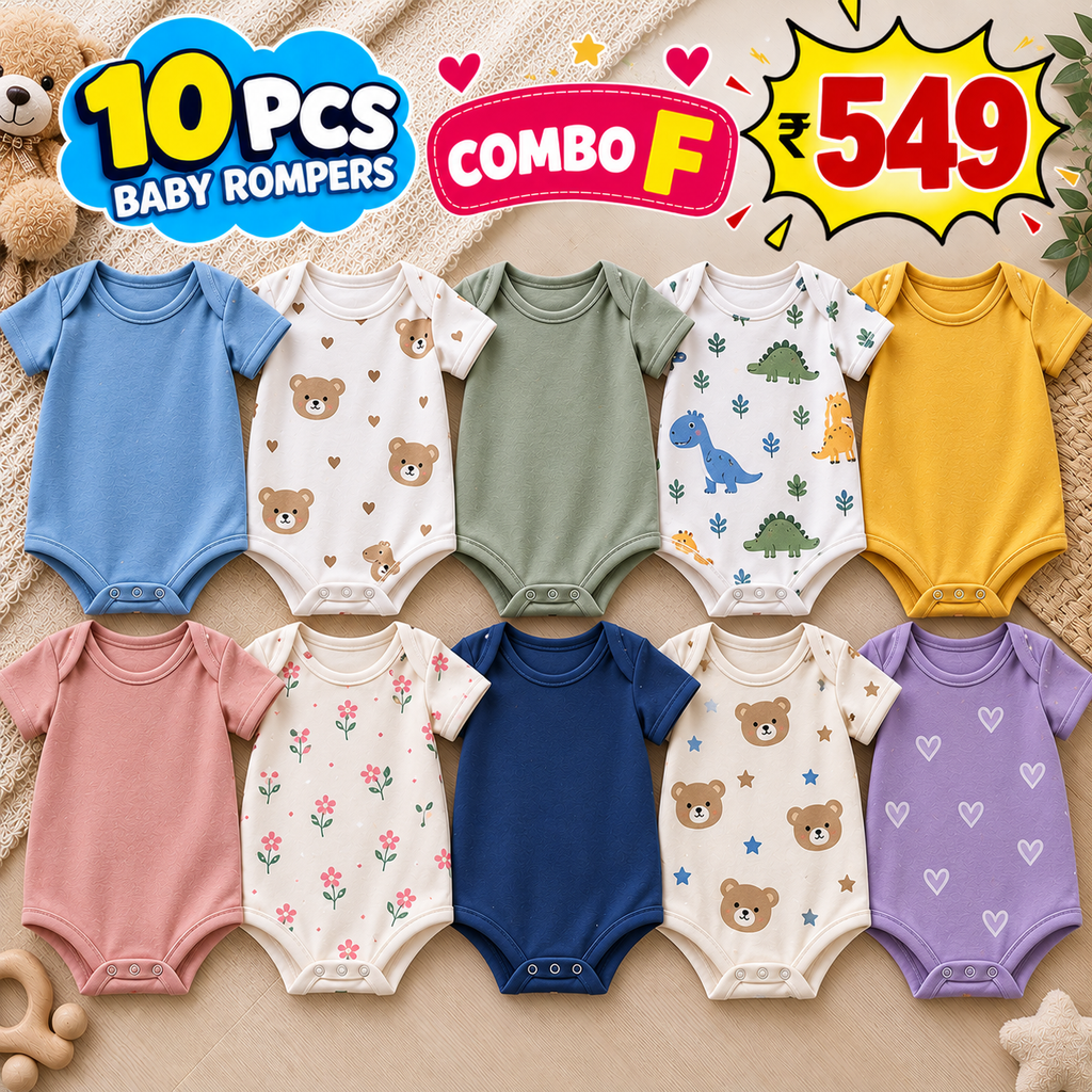 10 PCS BABY ROMPERS