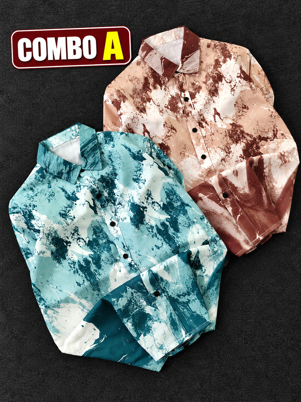 2 PCS ABSTRACT PRINTED SHIRT