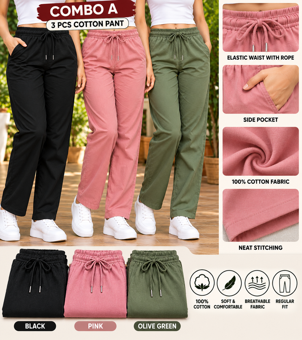 3 PCS STRAIGHT PANT