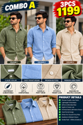 3 PCS 1199 LINEN SHIRT COMBO
