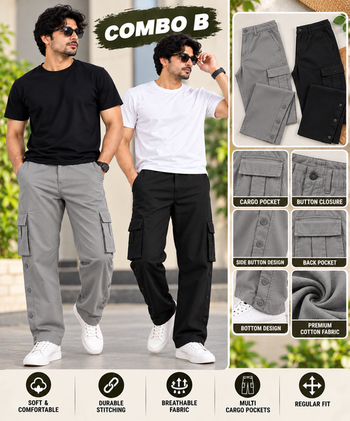 2 PCS  COTTON CARGO PANT