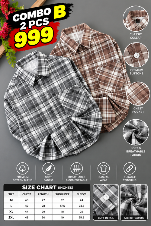 2 PCS CHECKED SHIRT