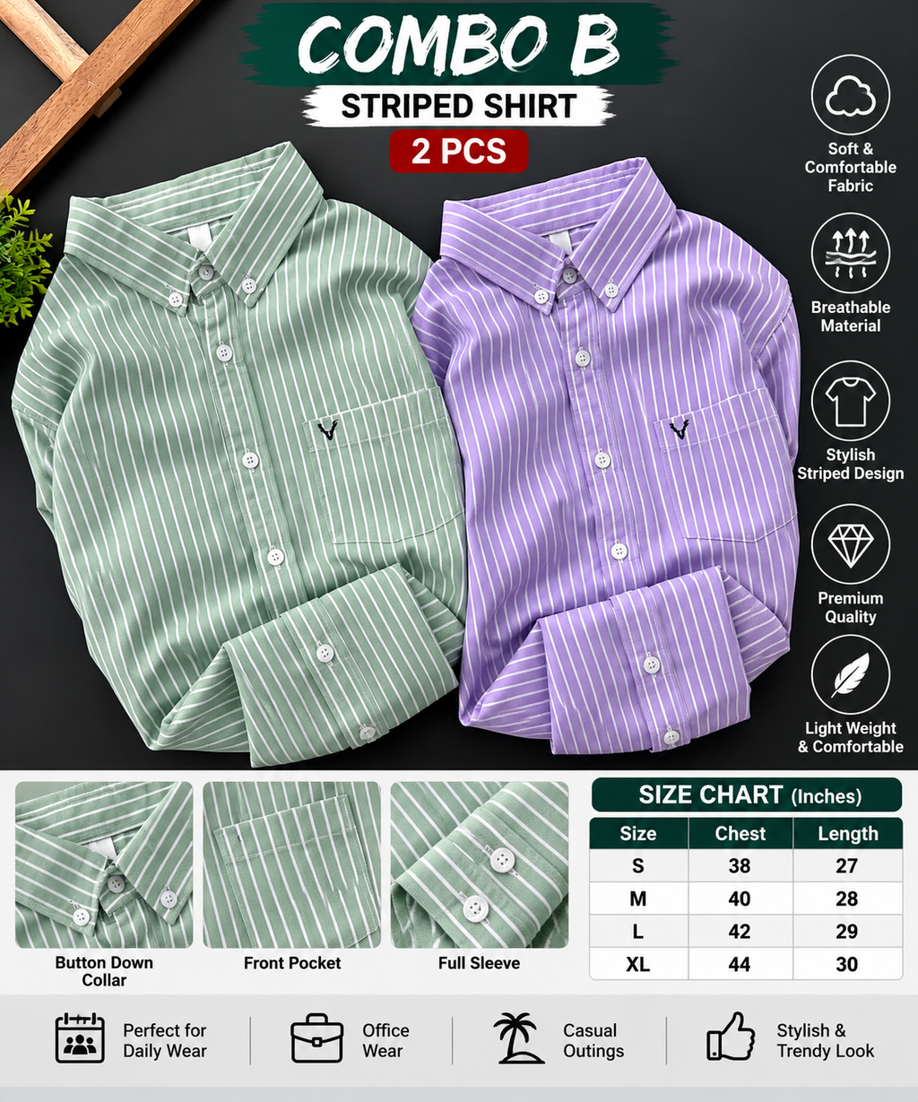 2 Pcs Striped Shirt