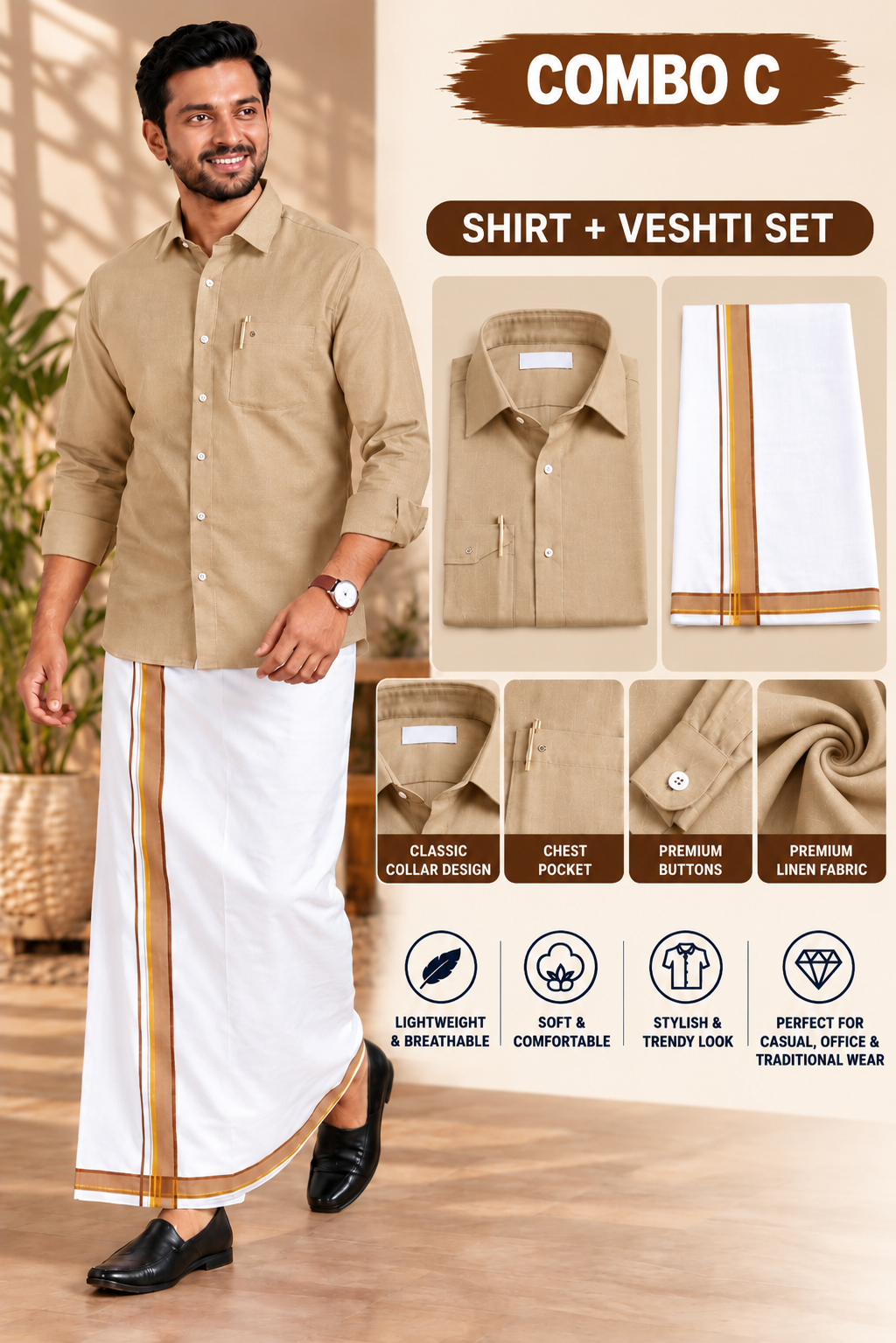 SHIRT & VESHTI COMBO