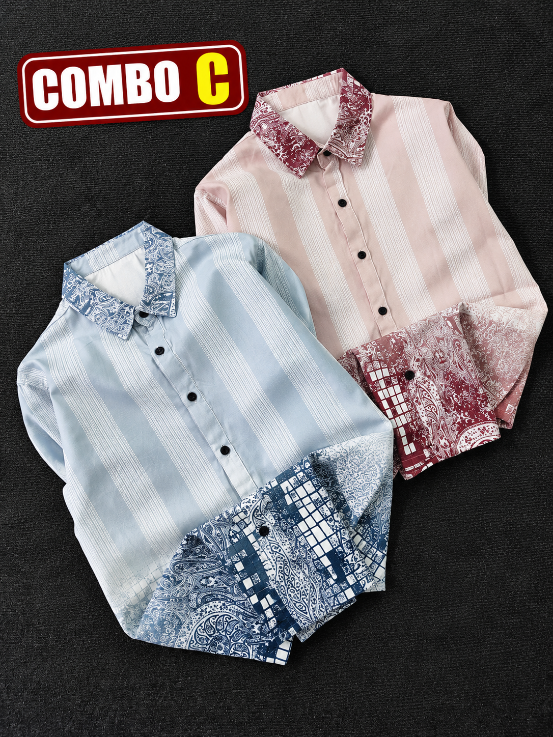 2 PCS ABSTRACT PRINTED SHIRT