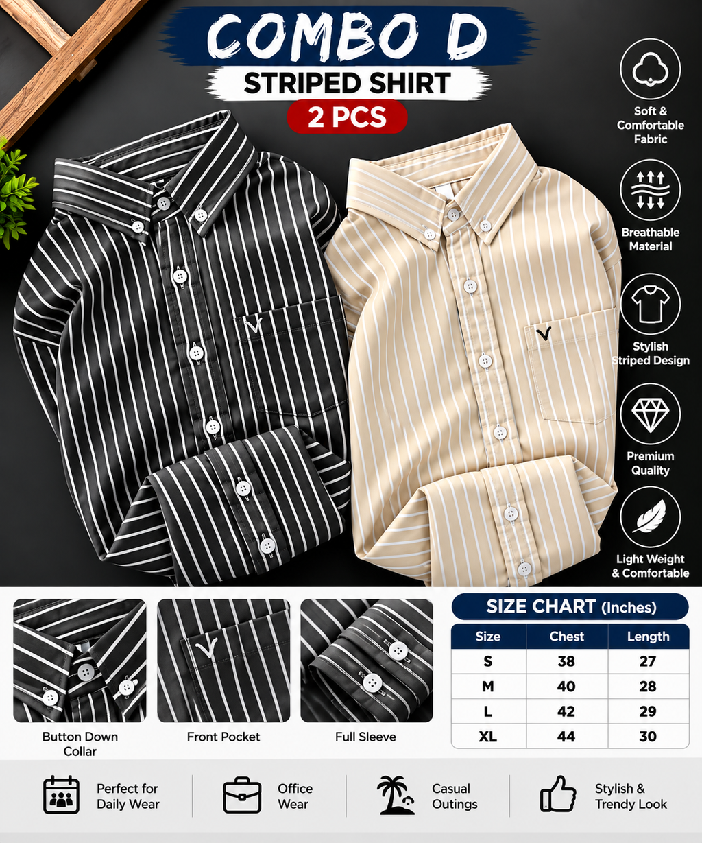 2 Pcs Striped Shirt