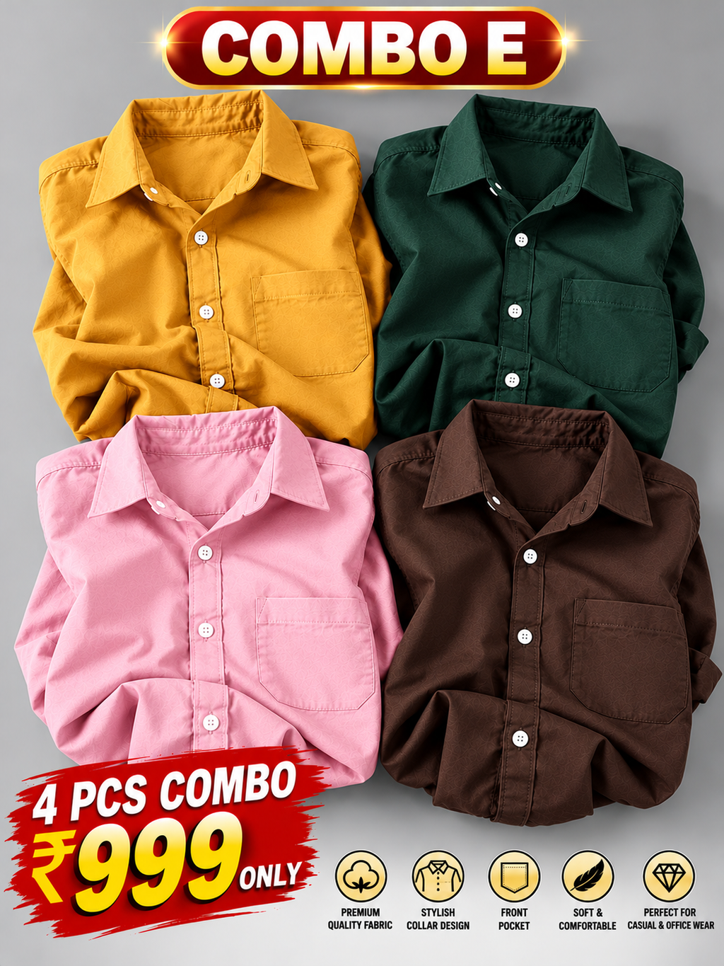 4PCS PLAIN SHIRT