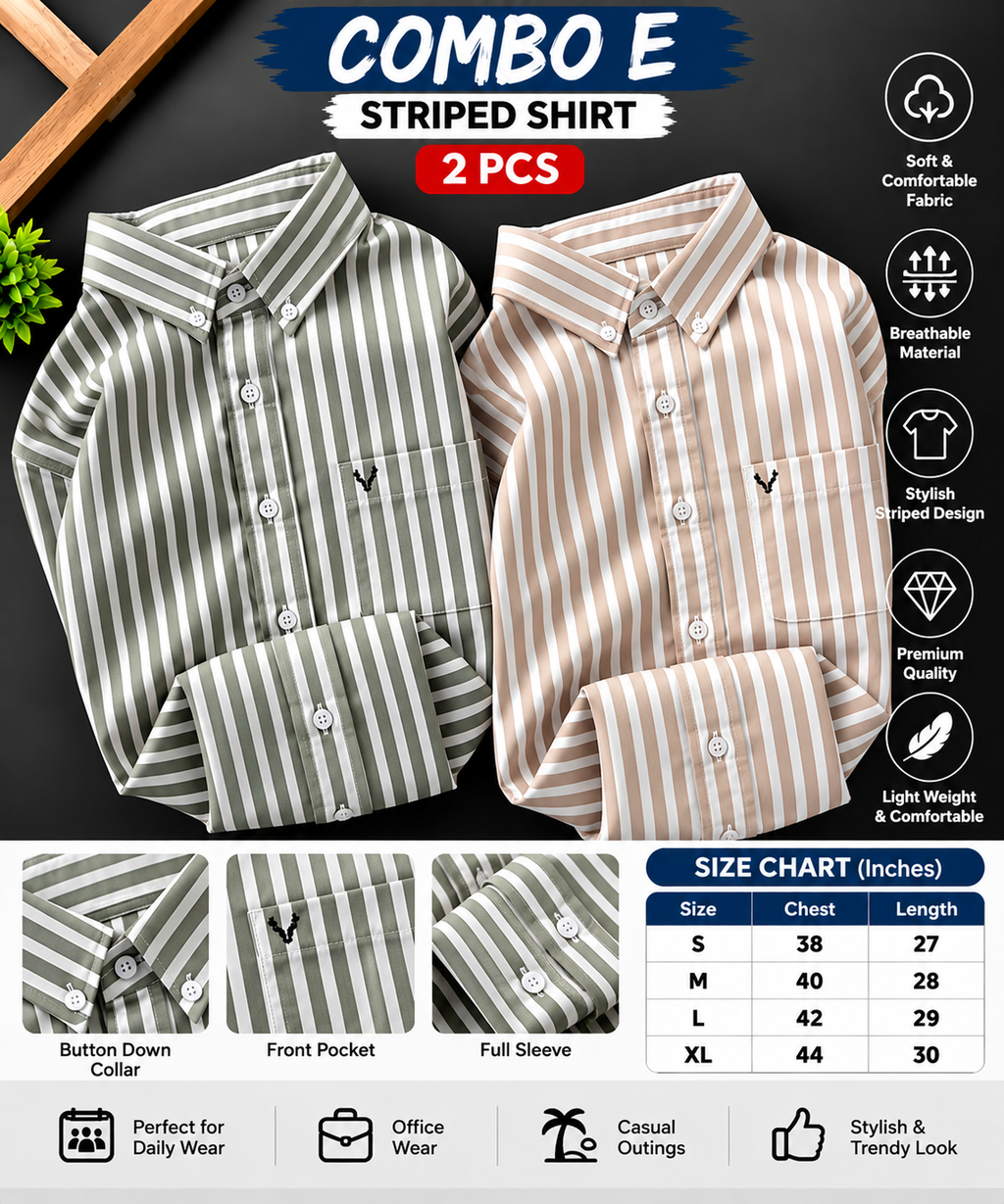 2 Pcs Striped Shirt