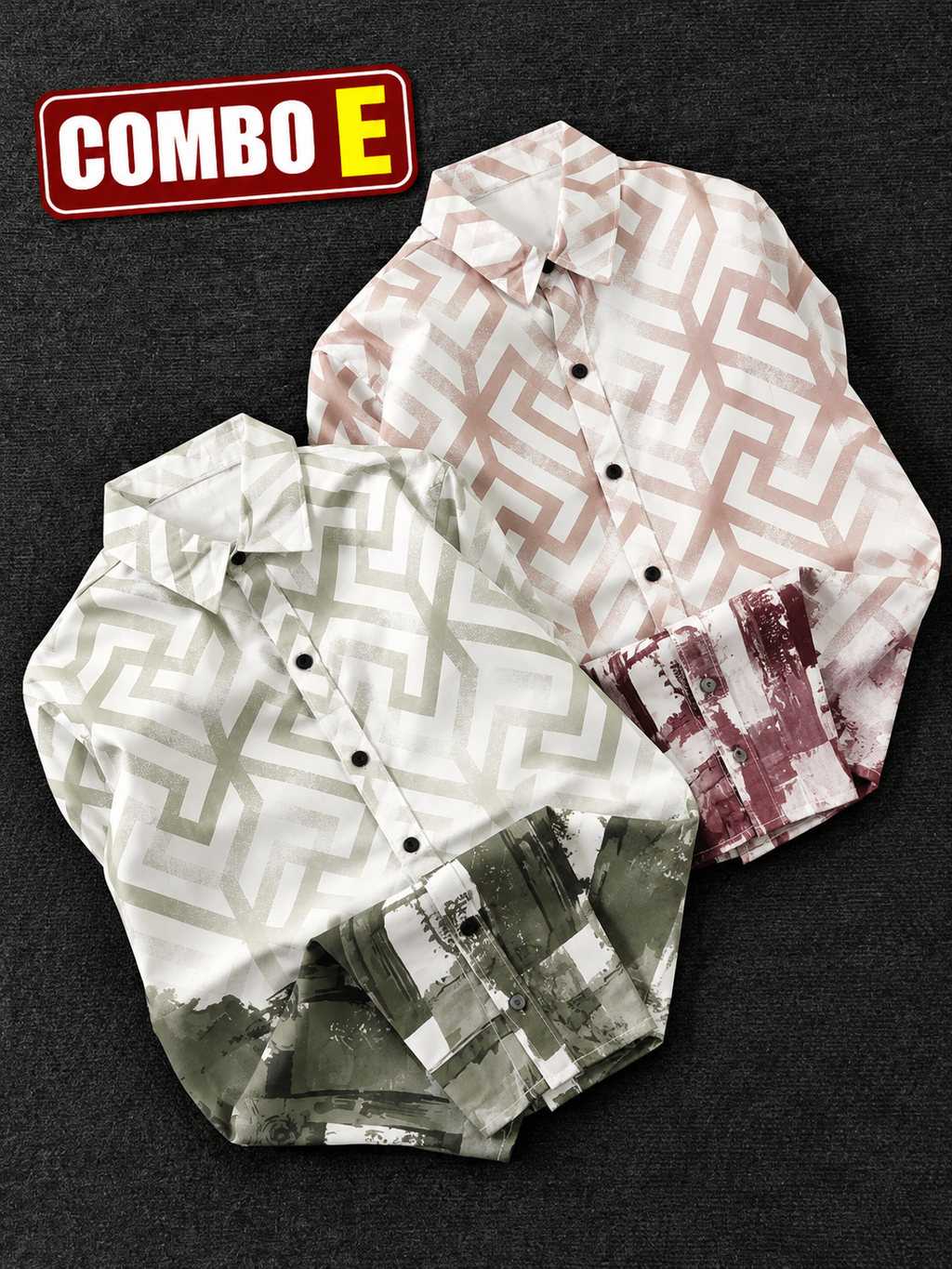 2 PCS ABSTRACT PRINTED SHIRT