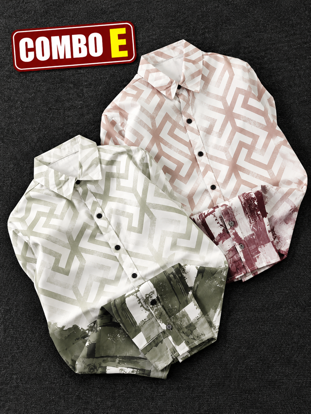 2 PCS ABSTRACT PRINTED SHIRT