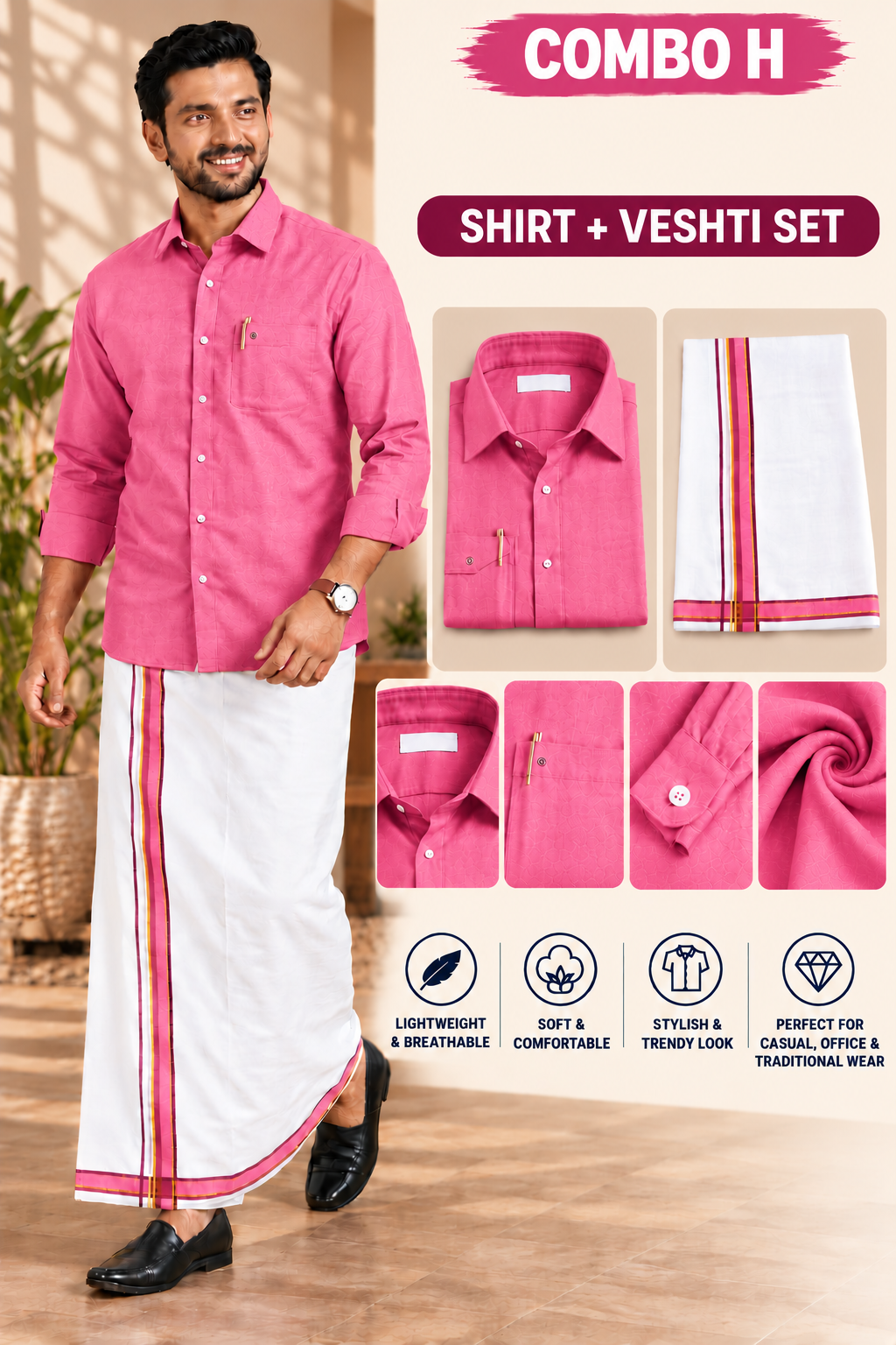 SHIRT & VESHTI COMBO