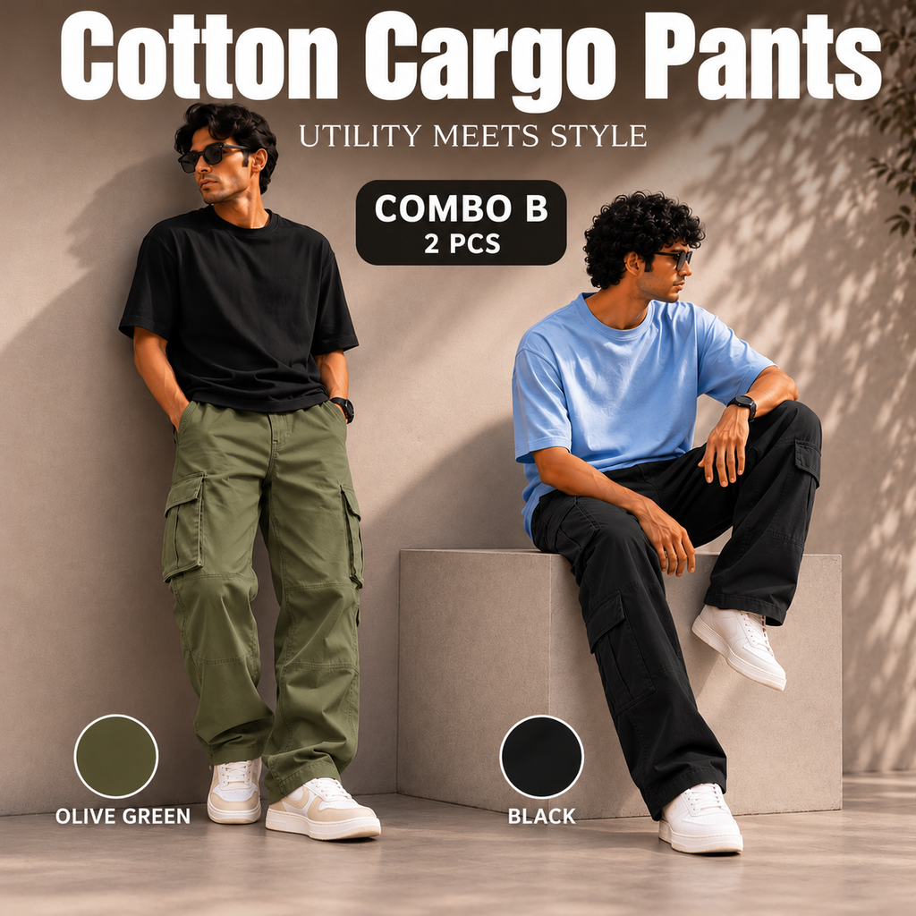2 PCS  COTTON CARGO PANT 999