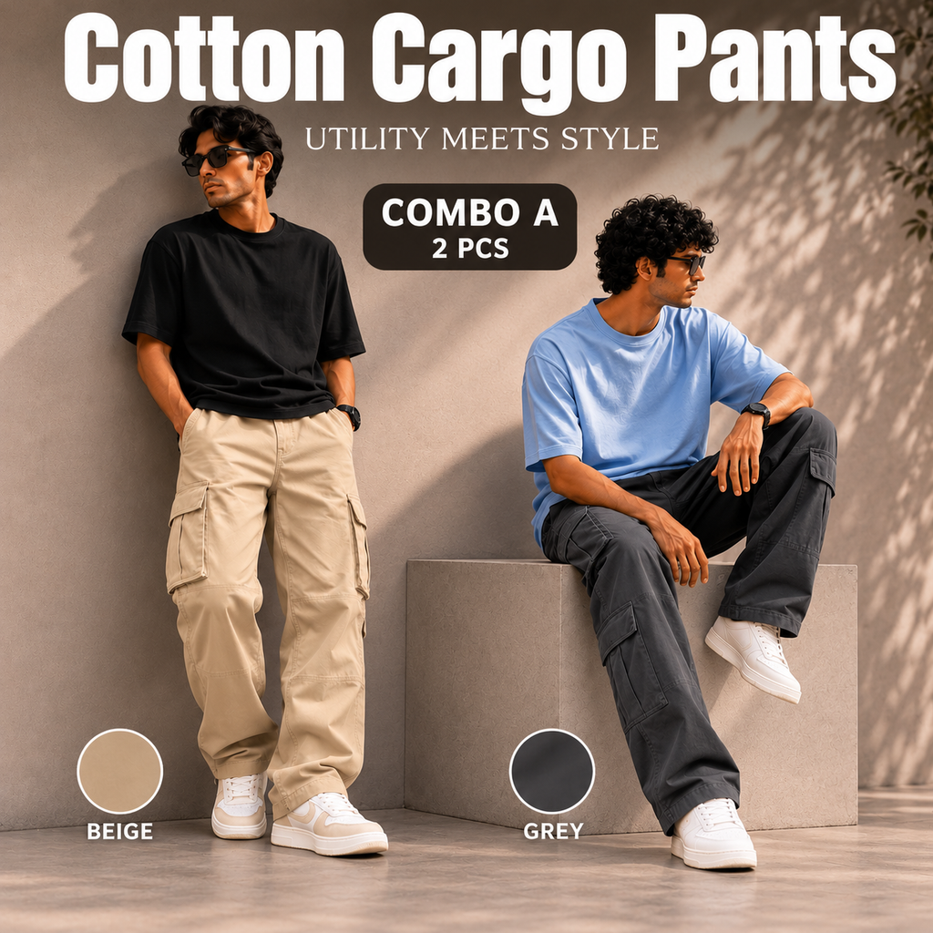 2 PCS  COTTON CARGO PANT 999