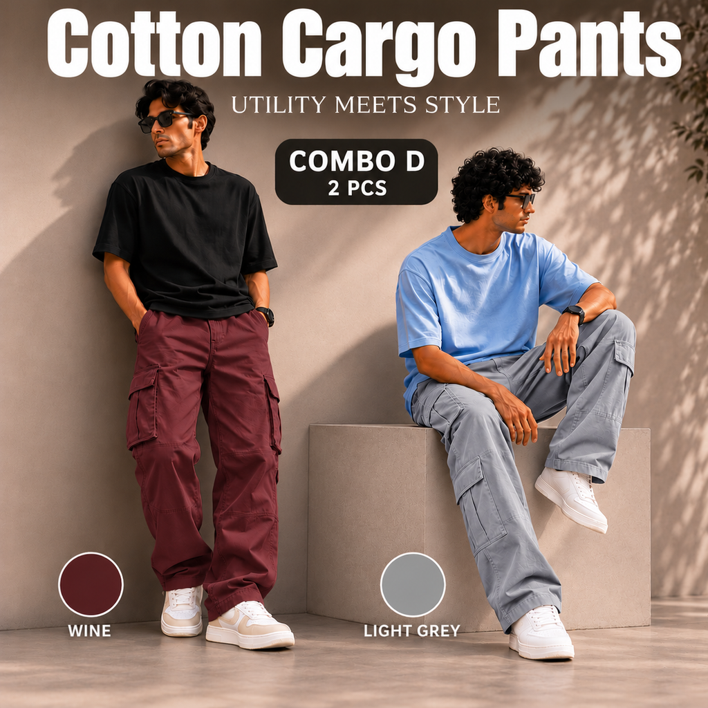 2 PCS  COTTON CARGO PANT 999