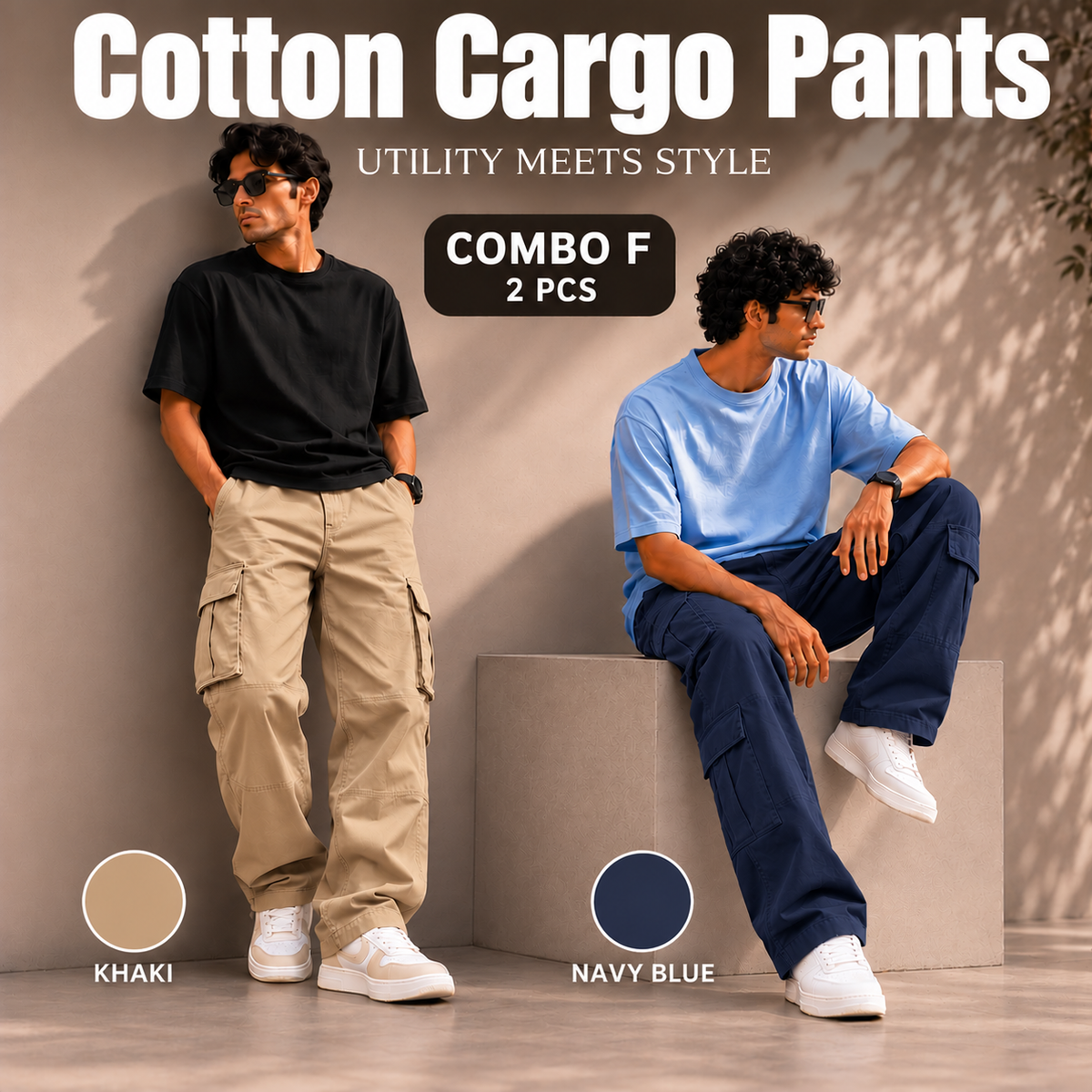 2 PCS  COTTON CARGO PANT 999