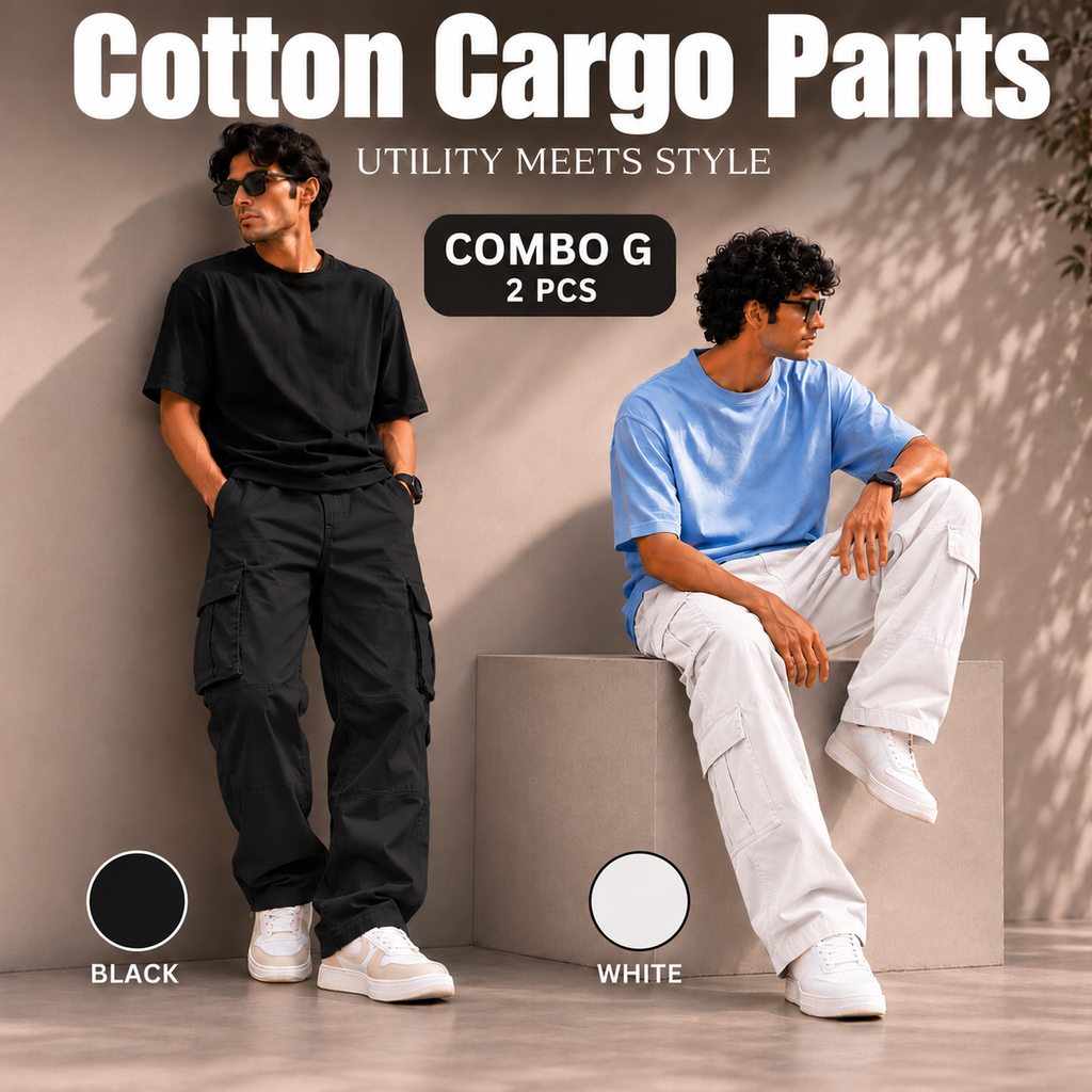 2 PCS  COTTON CARGO PANT 999
