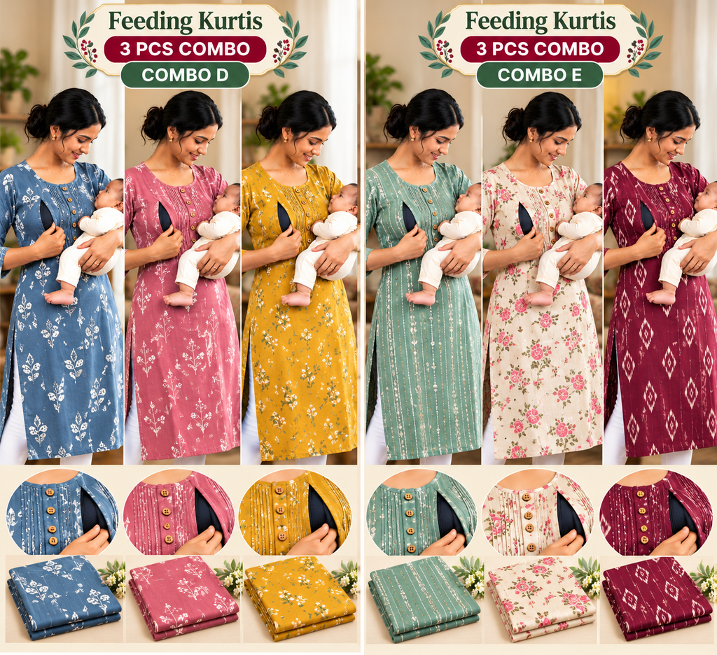 3PCS FEEDING KURTIS