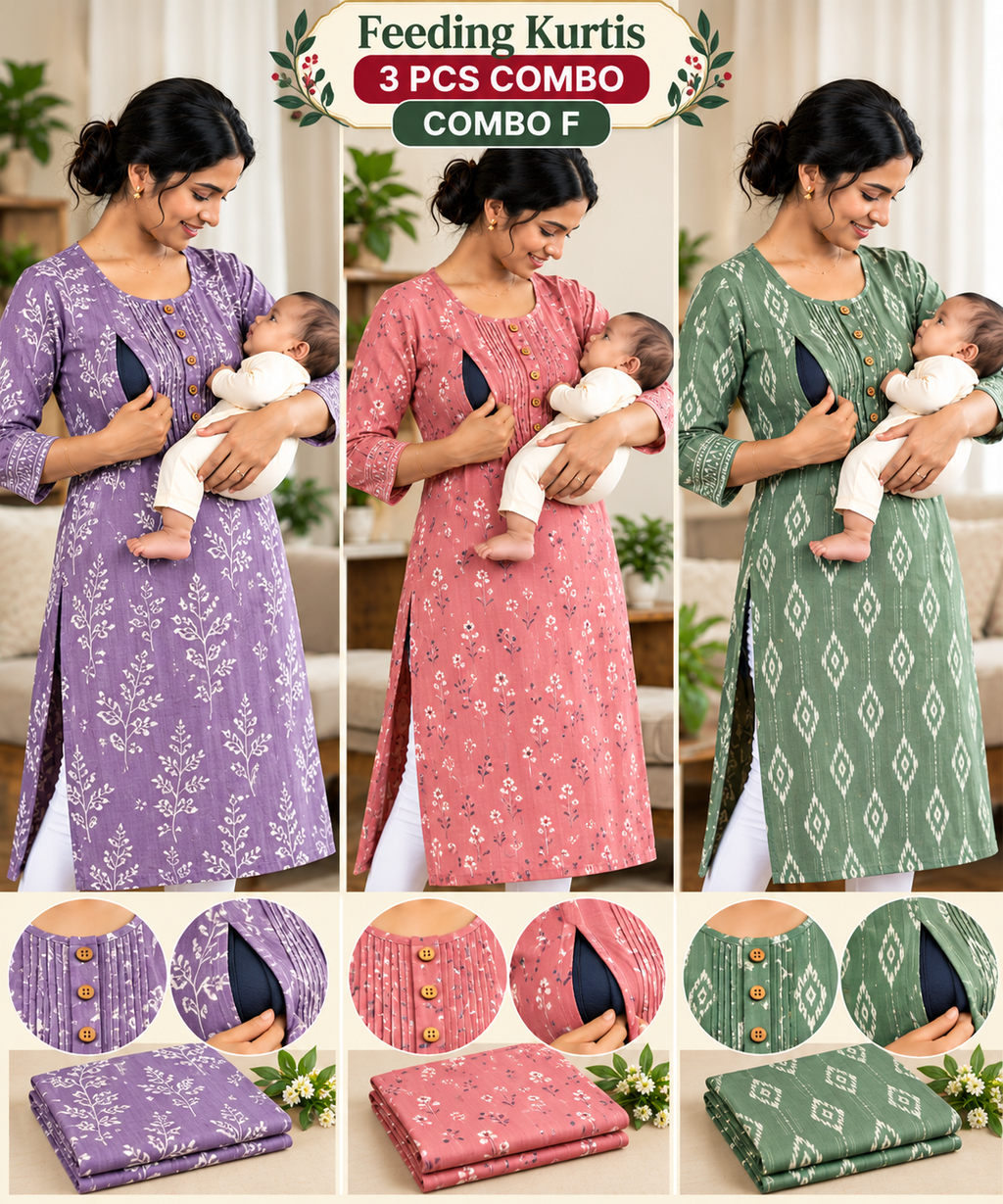 3PCS FEEDING KURTIS