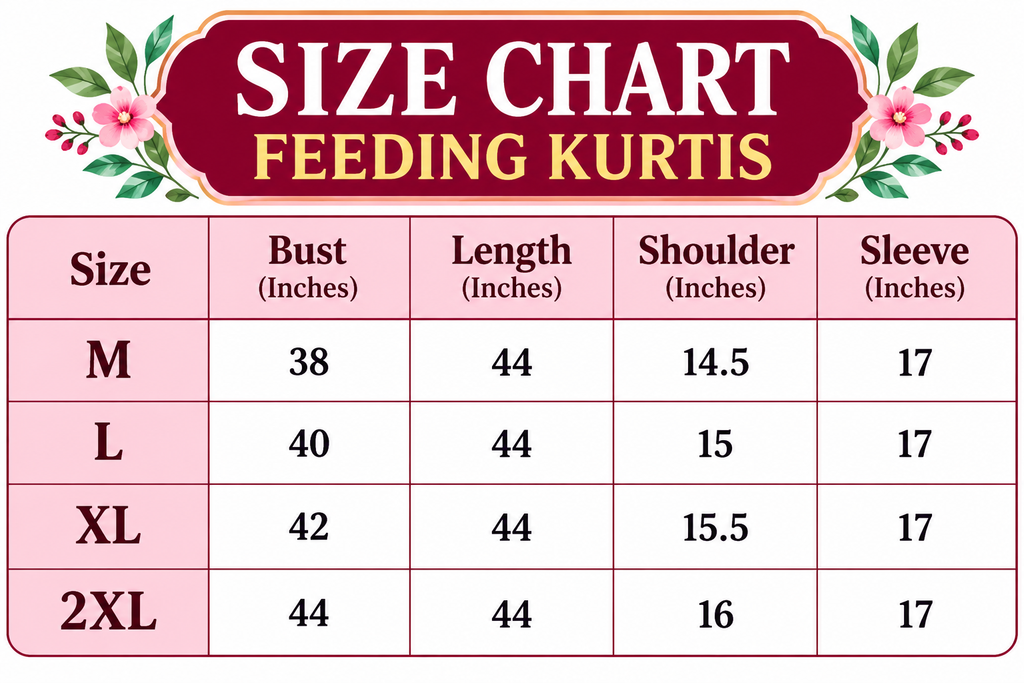 3PCS FEEDING KURTIS