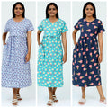 Women's Pure Cotton Maternity Gown/Maternity wear/Feeding 3 pieces