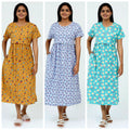 Women's Pure Cotton Maternity Gown/Maternity wear/Feeding 3 pieces
