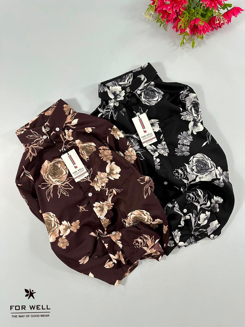 Autumn Leaf Viscose Shirt