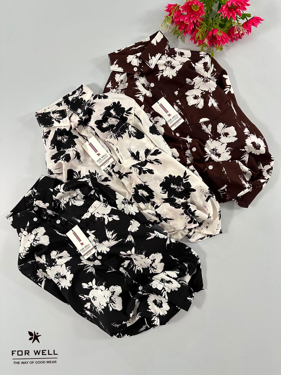 Autumn Leaf Viscose Shirt