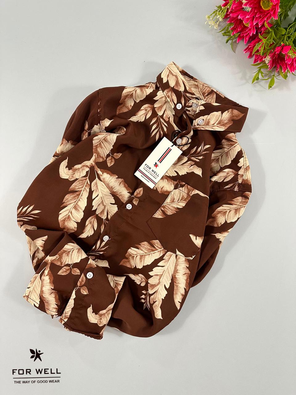 Autumn Leaf Viscose Shirt