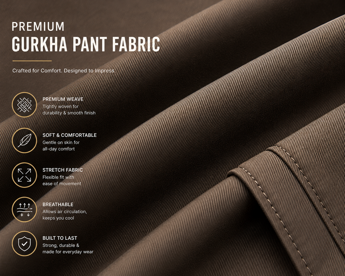 2 Gurkha Fit Premium Office Pants