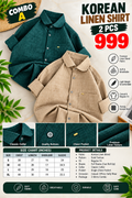 2 PCS KOREAN LINEN SHIRT