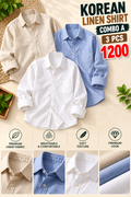 3 PCS KOREAN LINEN SHIRT