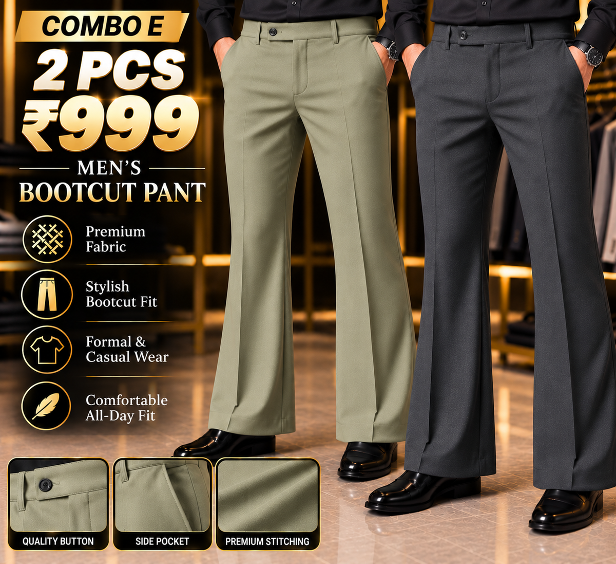 2PCS BOOTCUT PANT