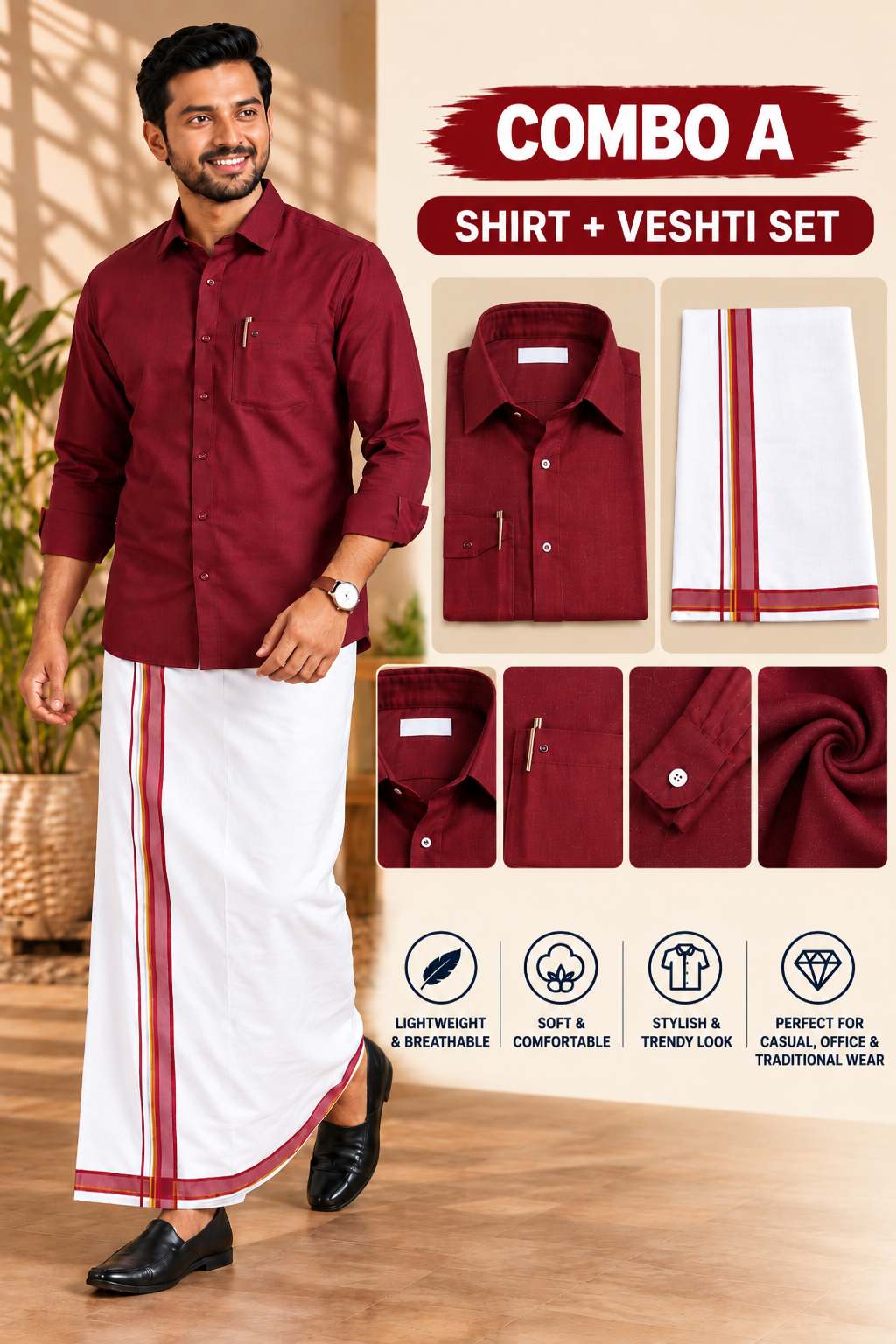 SHIRT & VESHTI COMBO
