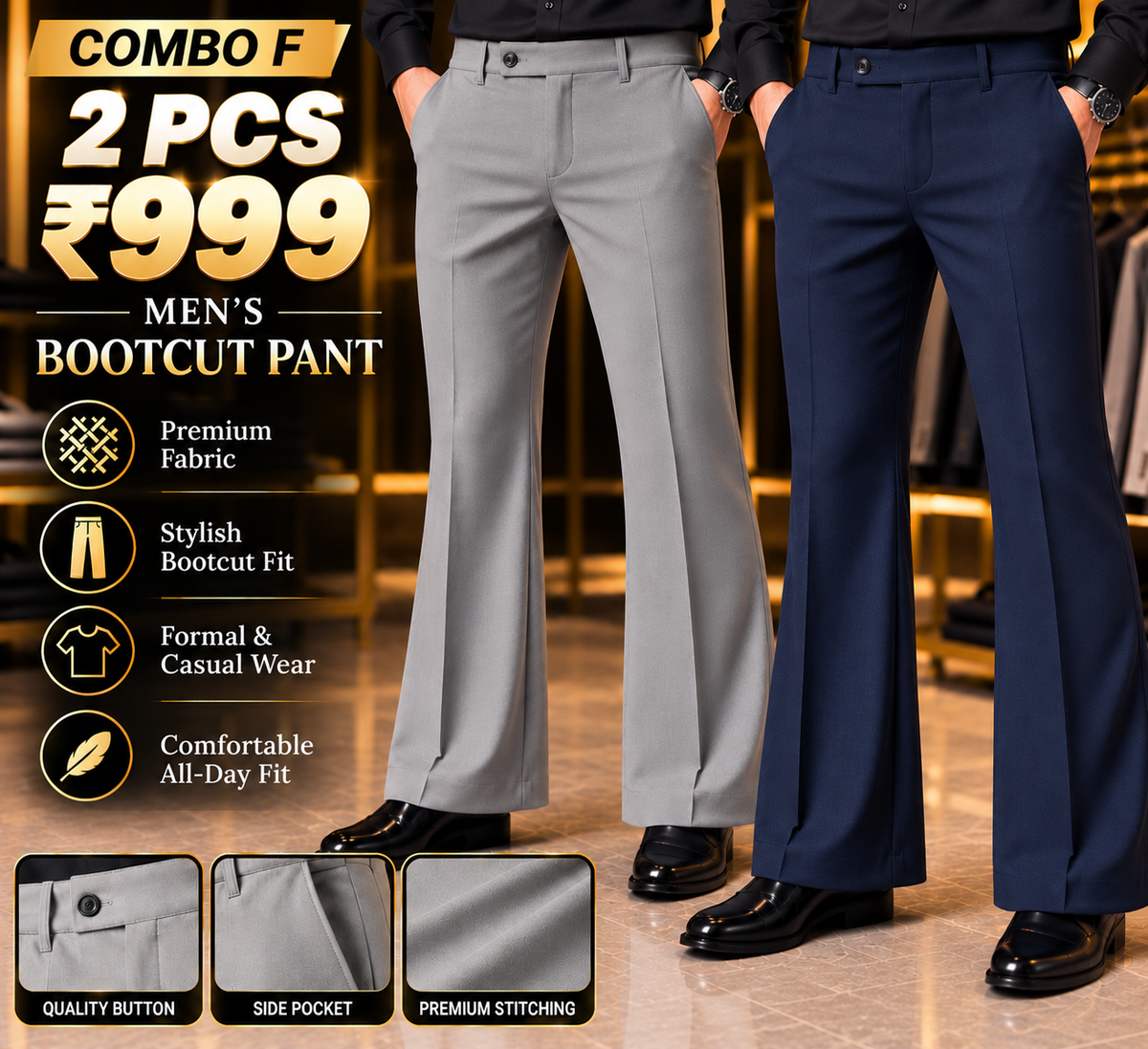 2PCS BOOTCUT PANT
